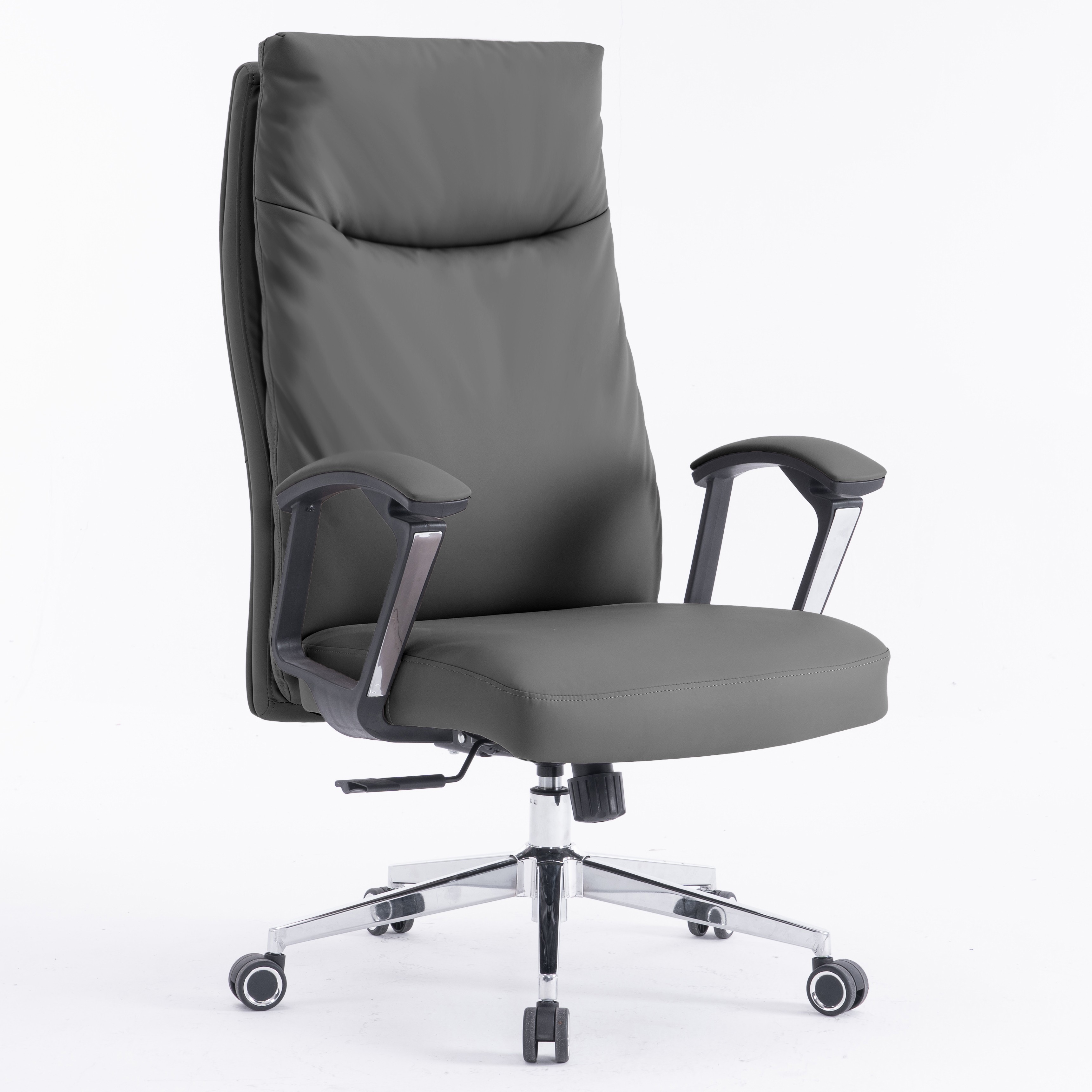 811A High Back Leather Chair Dark Grey