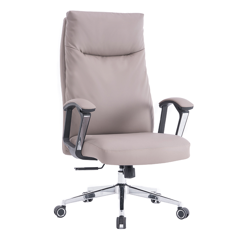 811A High Back Leather Chair Light Grey