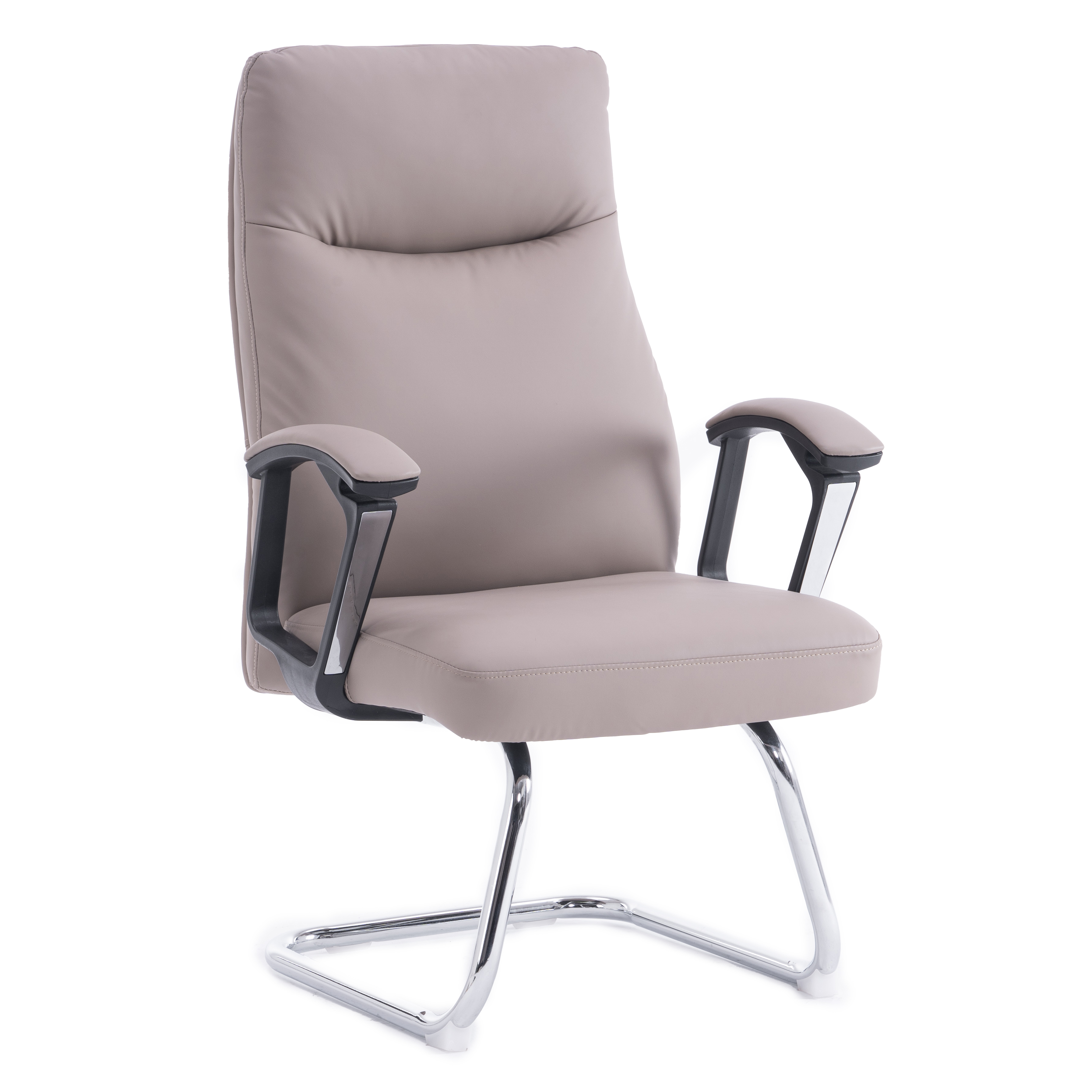 811C Visitor Leather Chair Light Grey