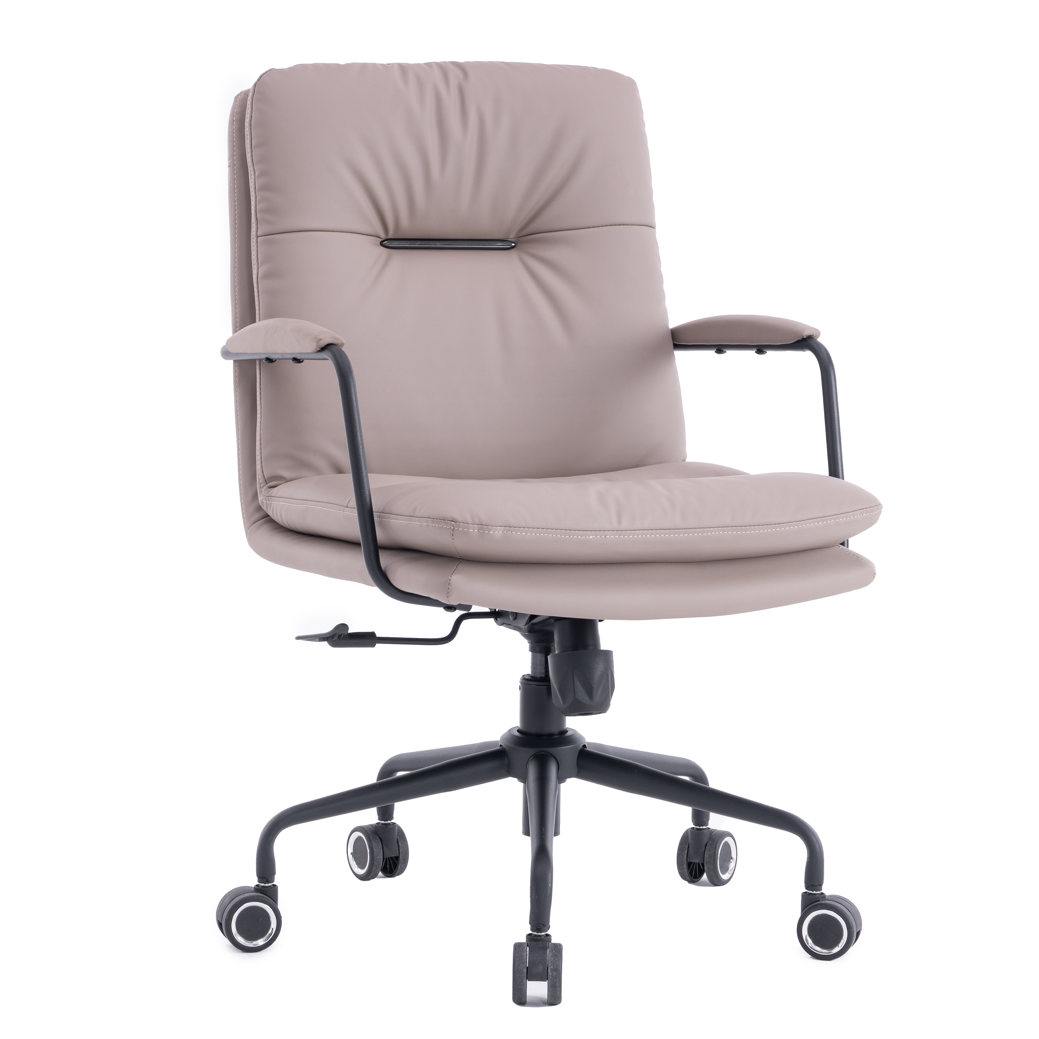 203 Reception Leather Chair Light Grey