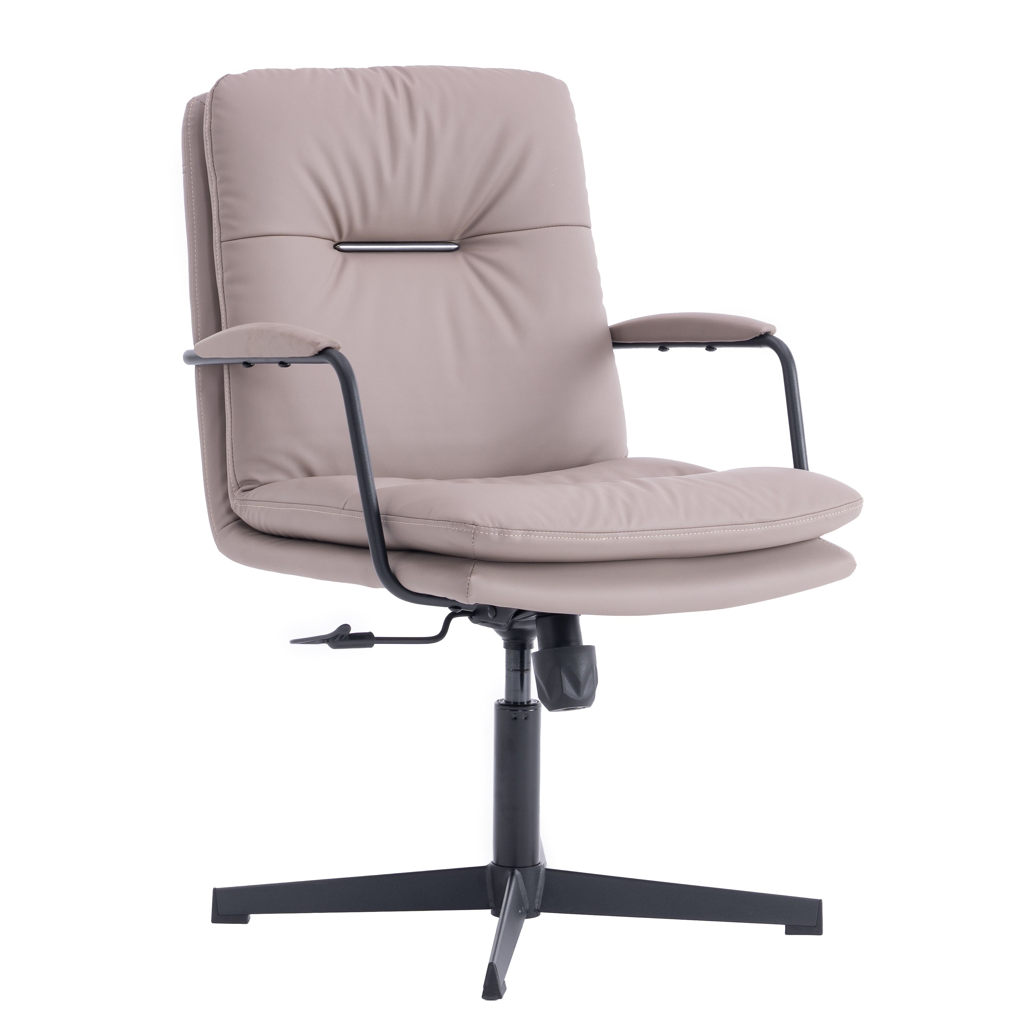 203-V Visitor Leather Chair Light Grey