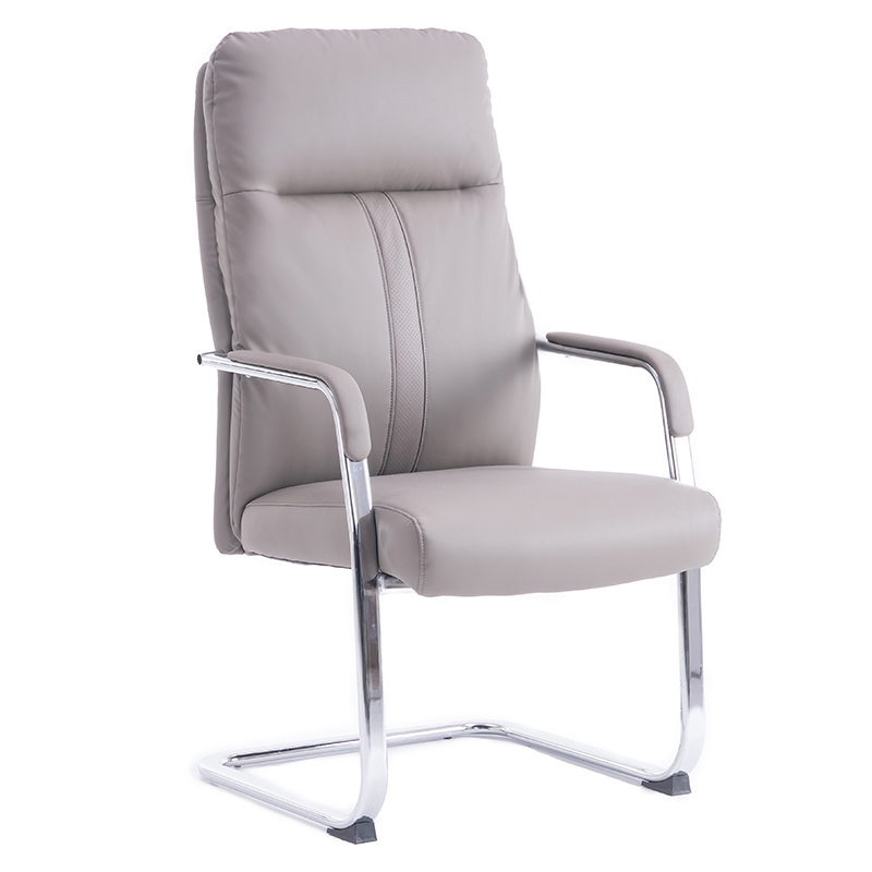 550 Visitor Leather Chair Light Grey